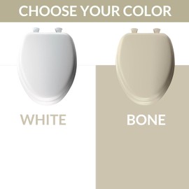 Plexon Soft Cushioned Toilet Seat, Easy To Clean & Change Hinge 1 Pack, Elongated, Bone