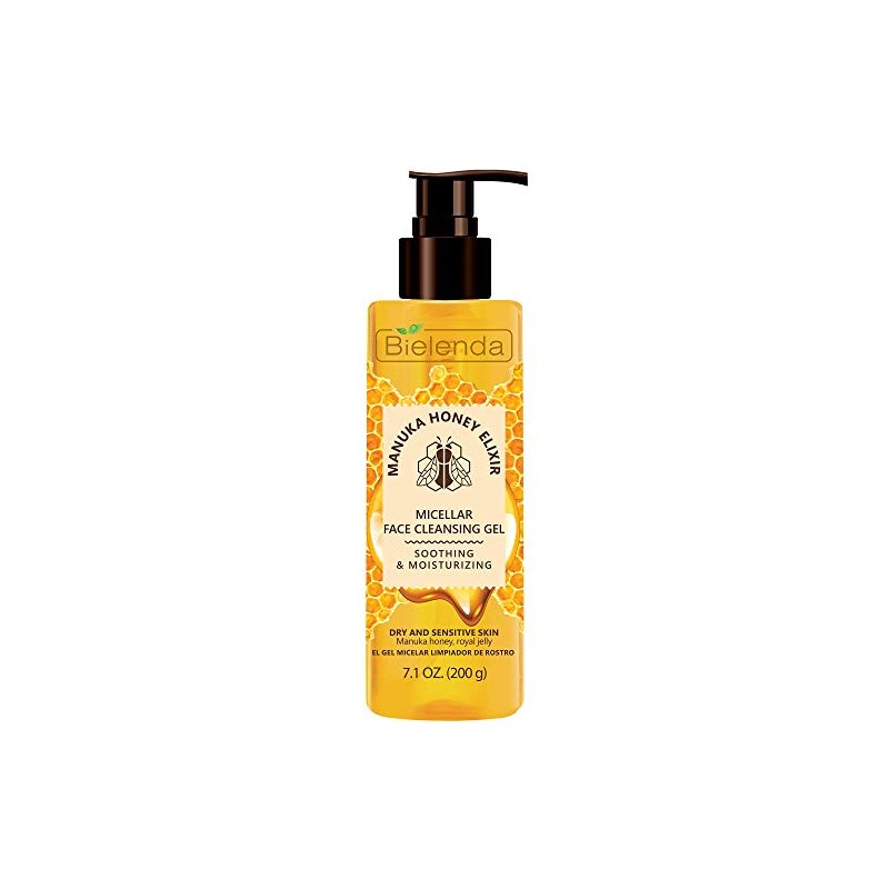 Bielenda- Gel limpiador facial micelar Elexir de miel de Manuka