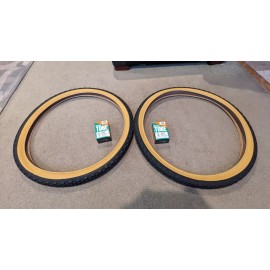 Duro 2  DURO 26X2.125 (57-559) BLACK/GUMLWALL KNOBBY BICYCLE TIRES  & TUBES,SCHWINNS