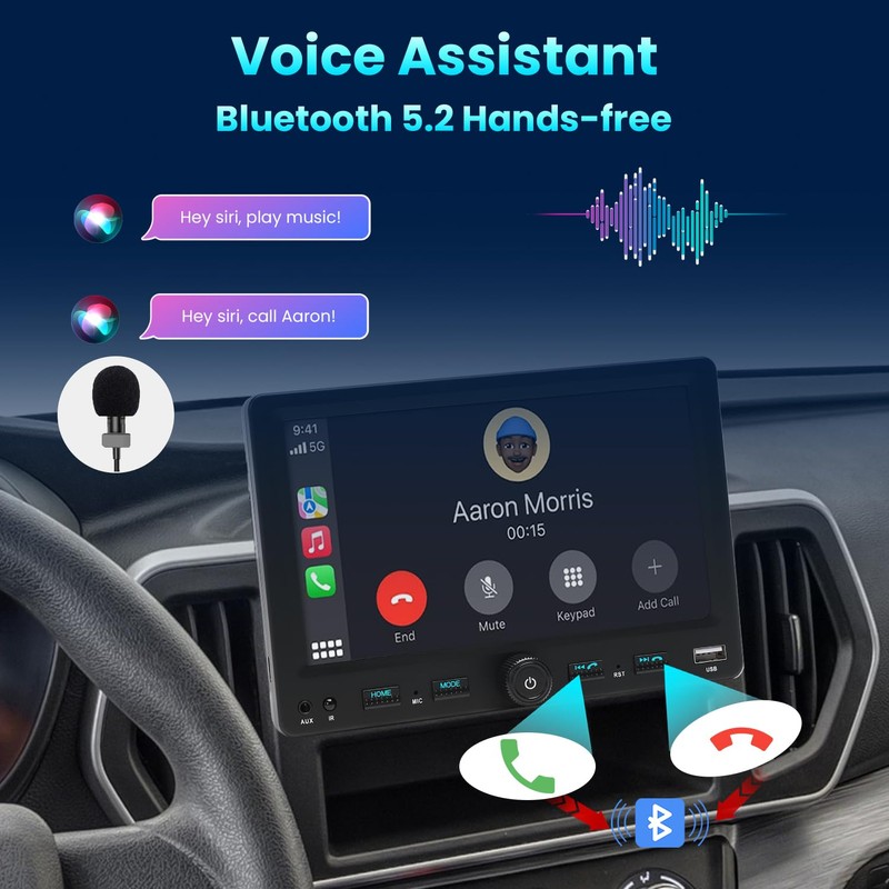 Alondy Single Din Car Radio Touchscreen (7") Compatible with Apple