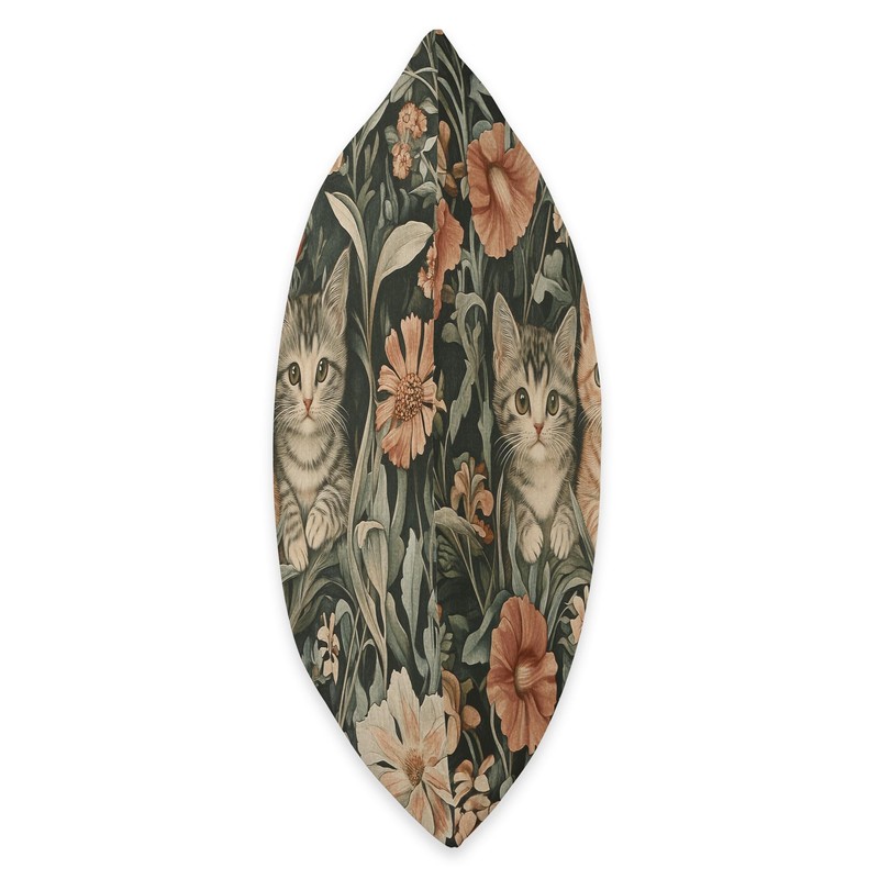 Three Kittens William Morris Style Tapestry Throw Pillow