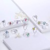 Aurora Tears Butterfly Necklace Earrings Rings Birthstone Jewellery Set Pendant