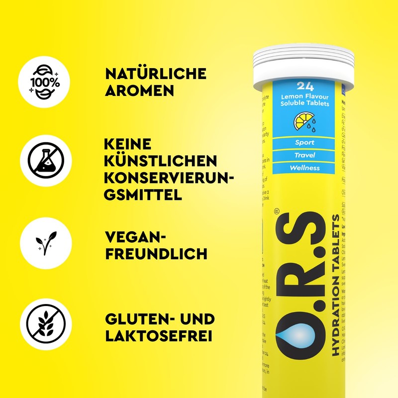 O.R.S Hydration Tablets with Electrolytes, Vegan, Gluten and Lactose Free