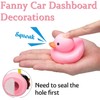 wonuu Pink Duck Car Dashboard Decorations Rubber Duck Car Ornaments