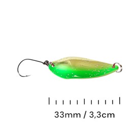 SEABUZZ Mini Bass & Trout Spoon Fury 4 g 33 mm Trout Bait & Bass Bait with Fishing Hook - Blinker Trout & Predator Fishing Bait - Sport Fishing Lure - Artificial Bait - Wobbler - Fishing Accessories