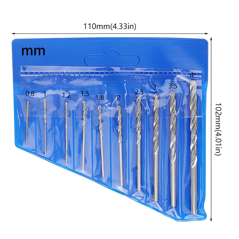MEETOOT 10-Piece Diamond Drill Bit Set Heavy Duty Micro Drill