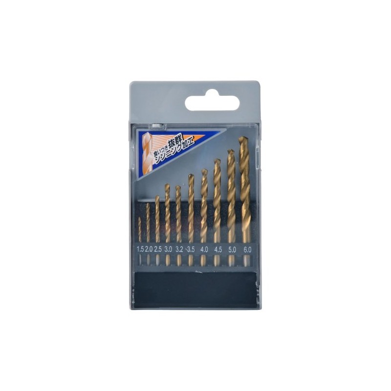 GREATTOOL GTNTI-10 HSS Steel Titanium Coated Drill Blade Set for