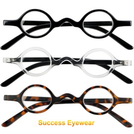 Juego de 3 gafas de lectura para profesores lectores para hombres y mujeres, gafas de moda de calidad para lectura, Juego de templos negros brillantes, marco transparente y Habana, 31mm