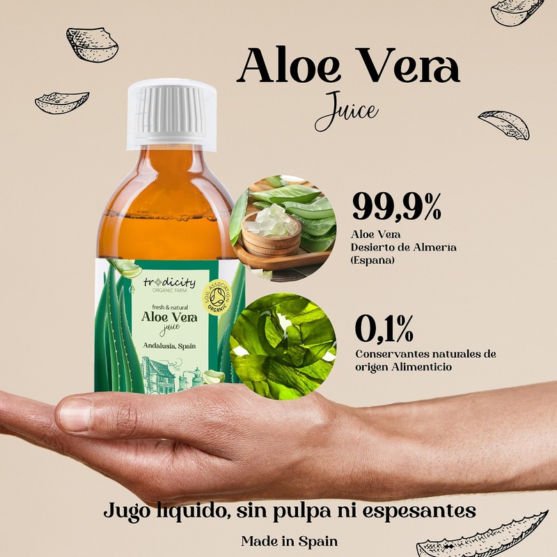 Organic Aloe Vera Concentrate 100% Cold Pressed for Beauty and