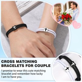 UNGENT THEM Couple Gifts Matching Couples Bracelets Cross Pinky Promise Distance Relationship Christmas Sweetest Valentines' Day Gifts for Him Her Boyfriend Girlfriend Women Men BF GF