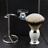 Silver Tip Badger Hair Shaving Brush Set with Off-White &