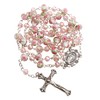 HELLOWIN 8mm Pink Murano Rose Beads Catholic Virgin Mary Rosary
