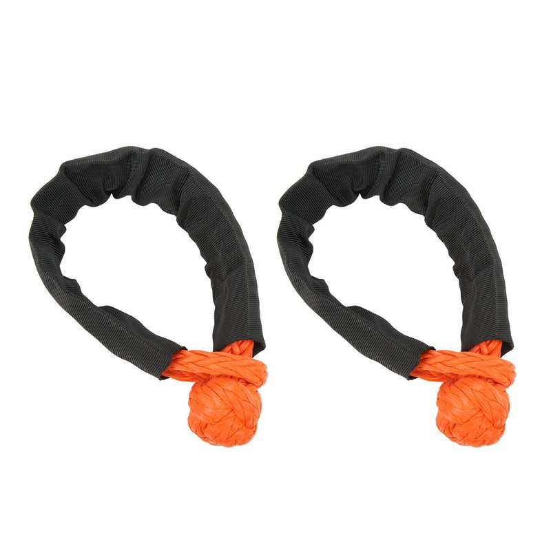 9mm Soft Shackle Recovery Rope 2PCS Orange Portable Lightweight 14