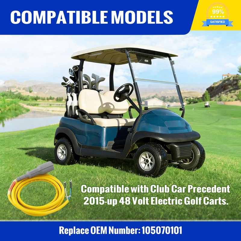 Roykaw 48 Volt Golf Cart Plug Cord Power Adapter Compatible