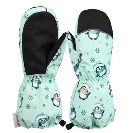 Children's Ski Gloves, Winter Gloves, Fleece Thickened, Gloves, Children, Waterproof and Windproof, Children's Gloves, Winter Warm for Cold Weather, Snowboarding, Skiing, Outdoor Sports (Mittens, 7-9