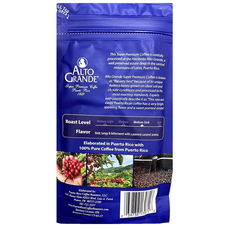 Alto Grande Super Premium Ground Coffee 100 Percent Arabica Medium-Dark