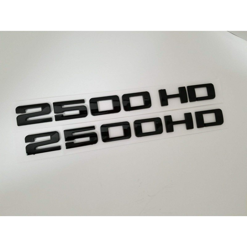 2PCS 2500HD 2500 HD Nameplates Emblems 3D Decal Badges Letter