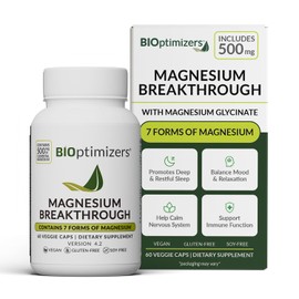 BIOptimizers Suplemento innovador de magnesio con 500 mg - 7 formas de magnesio: glicinato, malato, citrato y más - Apoyo natural para el sueño y el desarrollo cognitivo