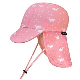 weVSwe Baby Sun Hat UV SPF50+ Sun Protection Neck Flap Hat Adjustable Chin Strap Toddler Summer Hat, Pink Whale