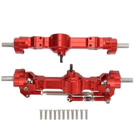 Front Rear Axles Aluminum Alloy Upgrade Parts 4 Wheel RC Axles for MN 90 99S Series Red