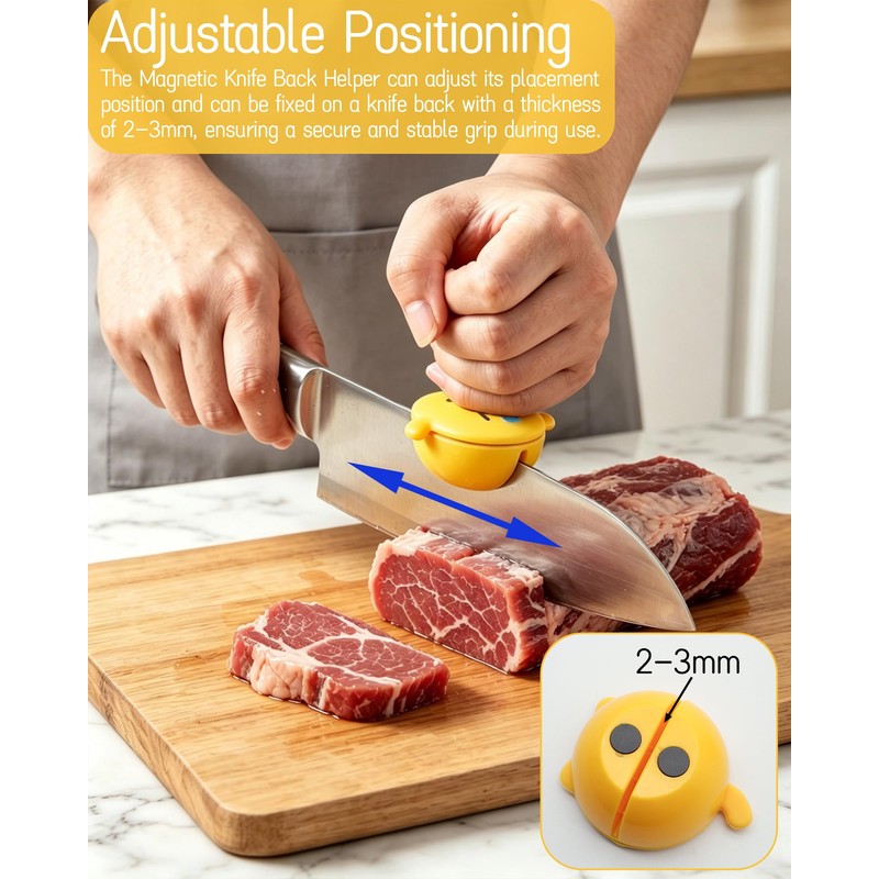 Magnetic Knife Back Helper - Kitchen Chopping Aid with Cat-Shape