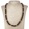 BlueRica Black & Rasta Coconut Shell Beads Necklace (30")
