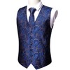 Barry.Wang Men Vest Set Paisley Floral Silk 5PCS Waistcoat Tie