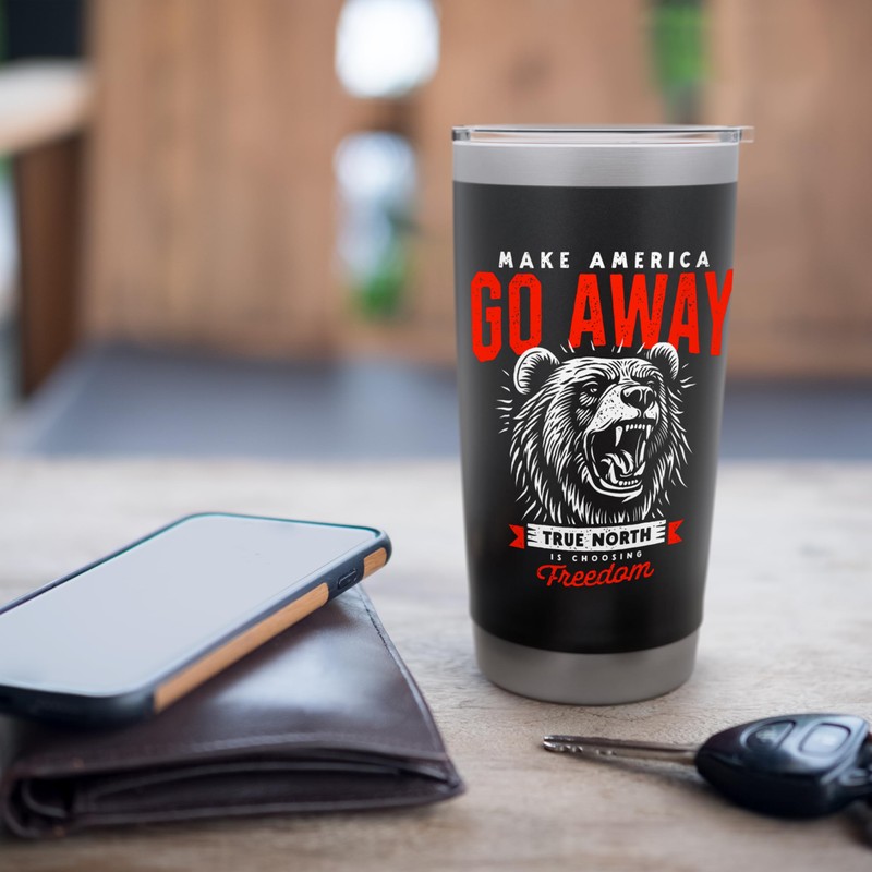 Make America Go Away Greenland Canada Stainless Steel Insulated Tumbler