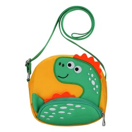 DEEKEY Little Girls Purses for Kids - Toddler Mini Cute Princess Handbags Shoulder Messenger Bag Toys Gifts Crossbody Purse (Dinosaur Yellow)