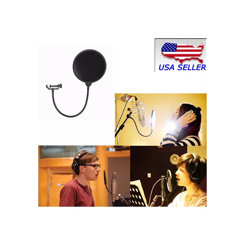 TECHTONGDA 5" Microphone Wind Screen Mask Gooseneck Filter Studio Tool