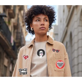 HEYTRCO 16PCS Aesthetic Downtown Girls Iron on Patches, Cool Funny Cartoon Y2K Embroidered Applique for Clothes, Custom Love Rock Patches for Hats, Jeans, Jackets, Bags, Backpacks, Dress