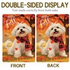 Hello Fall Garden Flag 12x18 Double Sided, Maltese-Dog Garden Flag