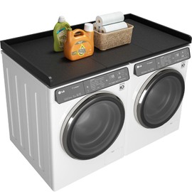Ulif Over Washer and Dryer Countertop, Melamine Frosted Surface for Laundry Room Storage and Organization, 27.5" W x 54" L x 2.6" H, Black Splice Type