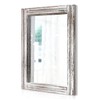 AAZZKANG Rustic Wall Mirror Rectangle Wood Framed Mirrors Large 20"x16"