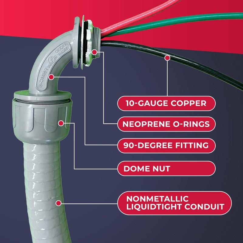 DuctlessAire AC Power Whip Kit - Non Metal AC Whip