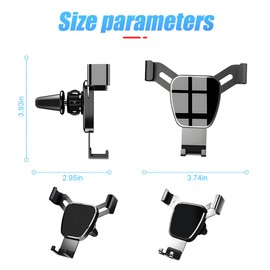 Moioee Car Air Vent Phone Mount, Upgrade Military Gravity Car Phone Holder with Clip, Vehicle Auto-Lock Cell Mobile Phone Hands Free Stand Cradle, Automobile Universal for All Smartphones (Silver)