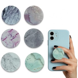 Phone Grip, Set of 6 Elegant Marble-Pattern Stand for Smartphones, Multi-function Foldable Finger Kickstand Rotation Cell Phone, Finger Holder Grip, For Smartphone And Tablets