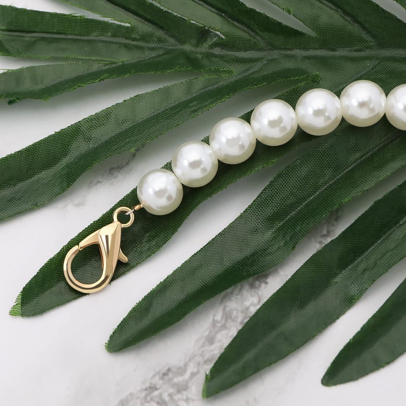 eMagTech 6 Pieces Faux Pearl Handbag Straps Replacement Beads Handbag