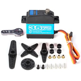 KingVal Replacement 35KG Metal Gear Large Torque Coreless Digital Servo with 25T Servo Arm Screw Kits Compatible with 1/8 1/10 1/12 RC Car (Control Angle 180 Degree)