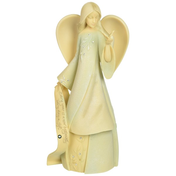 Foundations May Monthly Angel Stone Resin Figurine, 7.5”