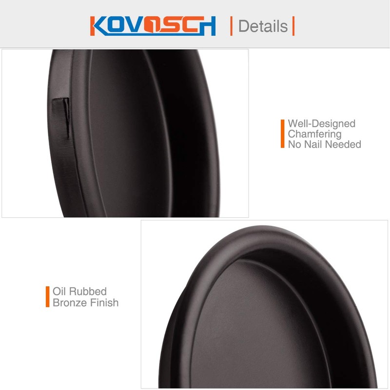KOVOSCH 6 Pack Closet Door Finger Pull Oil Rubbed Bronze-