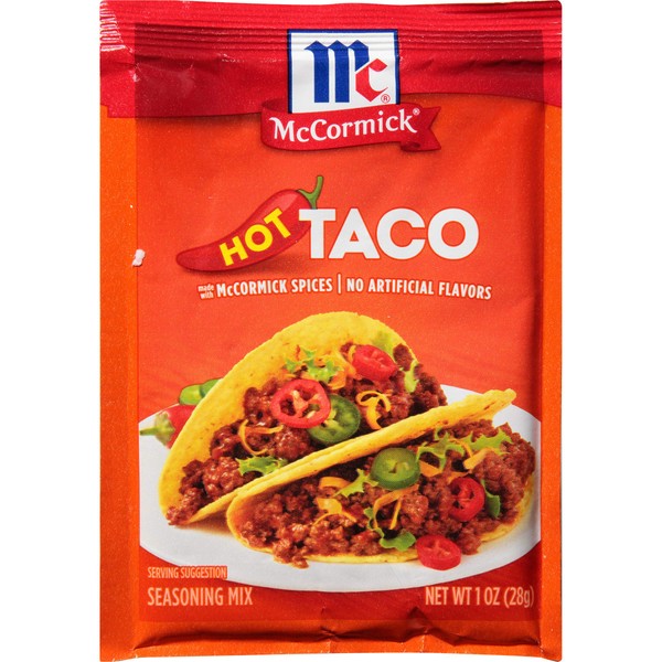 McCormick Hot Taco Seasoning Mix, 1 oz (Pack of 12)