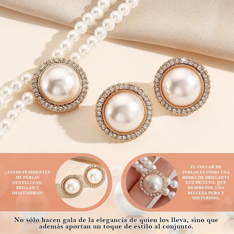 Collar Aretes Para Mujer De Perlas Juego De Joyas Regalos