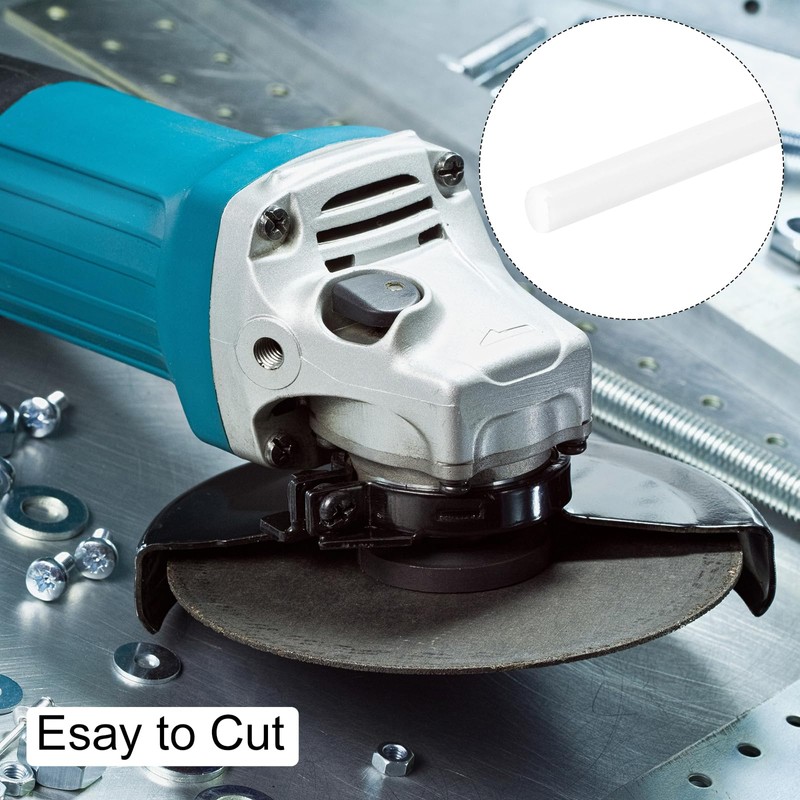 uxcell 5 Pcs White Plastic Rods 0.5 x 250mm ABS