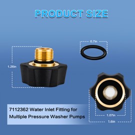 Jingzan 2 Pack Brass Water Inlet Fitting for Pressure Washer Pump, 3/8" NPT x 3/4" GHT Hose Adapter, Replacement for Simpson 7112362, Garden Hose to Pump Connector for Power Washers (2 Pack Fittings)