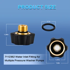 Jingzan 2 Pack Brass Water Inlet Fitting for Pressure Washer Pump, 3/8" NPT x 3/4" GHT Hose Adapter, Replacement for Simpson 7112362, Garden Hose to Pump Connector for Power Washers (2 Pack Fittings)
