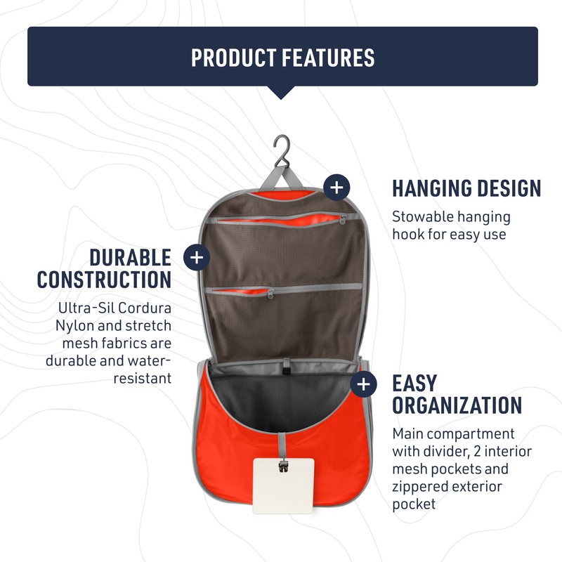 Sea to Summit TravellingLight Hanging Toiletry Bag, Travel Organiser for