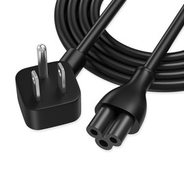 AGVEE 10ft 3 Prong AC Laptop Power Cord Cable, 90 Degree Angled, NEMA 5-15P to IEC-320-C5, 18AWG, Replacement for Dell Hp Lenovo Acer Laptop Notebook Computer Supply Adapter, Black