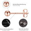 PRETTERY Rose Gold 925 Sterling Silver 3 Pair Round Ball