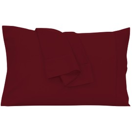 Royale Linens Queen Pillowcase Set of 2 - Bed Pillow Cover - 20" x 30" - Red Pillowcases - 1800 Brushed Microfiber, Wrinkle & Fade Resistant - Soft & Cozy- Queen Size Pillow Case (Queen, Burgundy)
